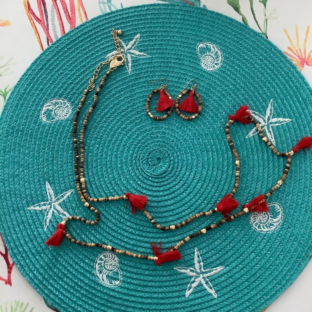 Chico’s Boho Beaded Tassel Set